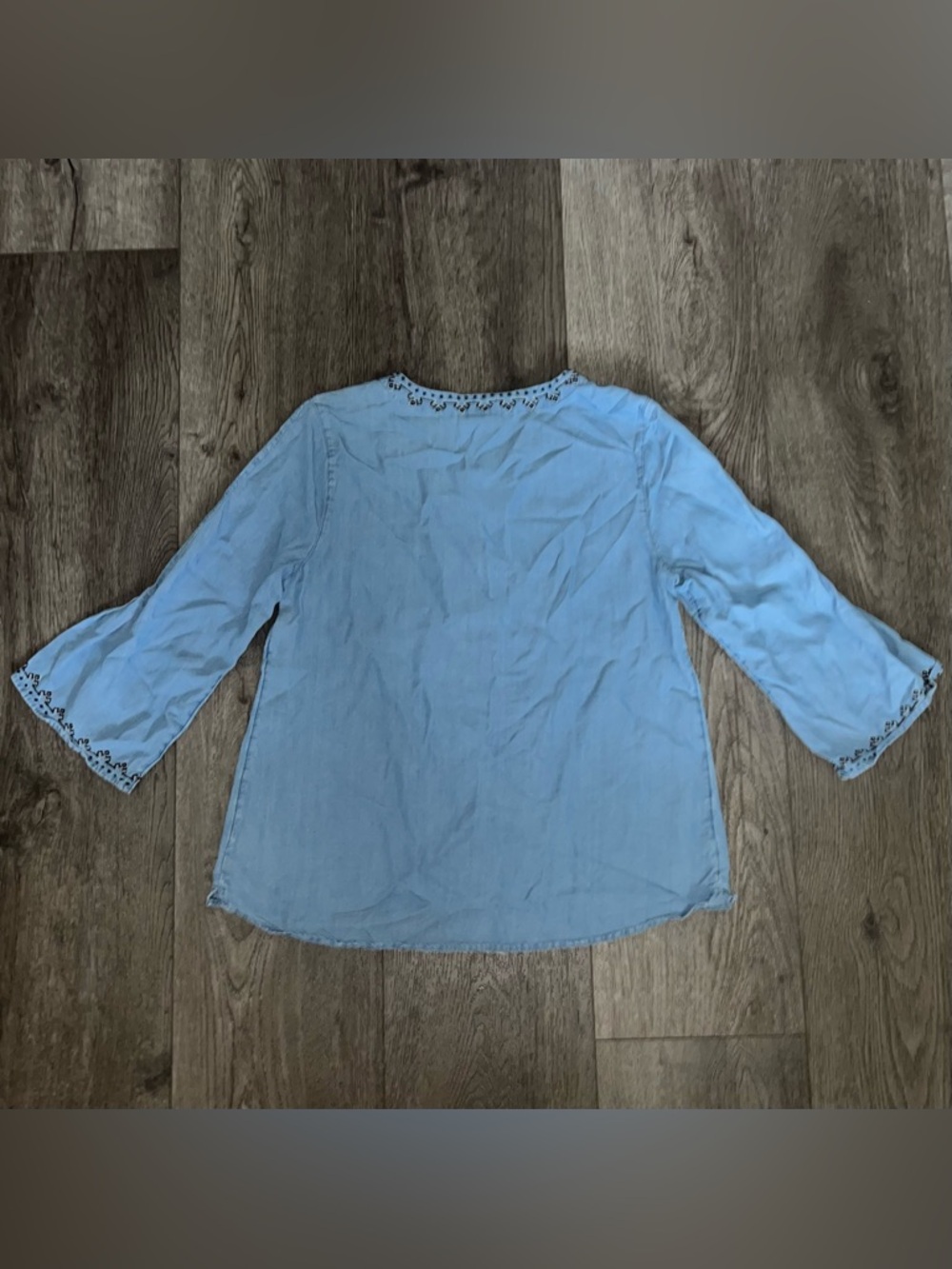 J. Jill Chambray Denim Tunic Blouse Size Small - Picture 7 of 9